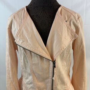 Pink ELLE zip up denim jacket